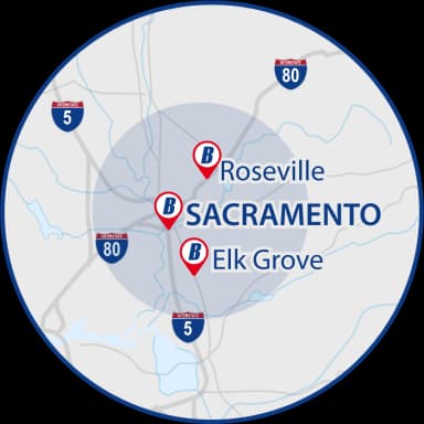 Sacramento service area map