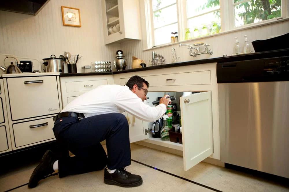 Barrier Pest Solutions technician inspecting home